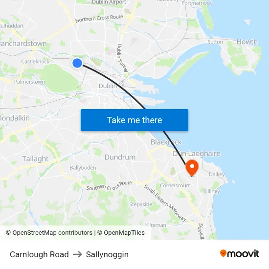 Carnlough Road to Sallynoggin map