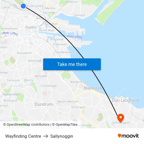 Wayfinding Centre to Sallynoggin map