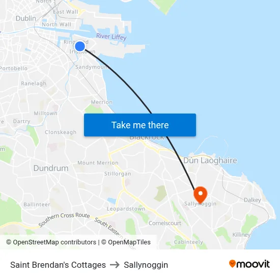 Saint Brendan's Cottages to Sallynoggin map