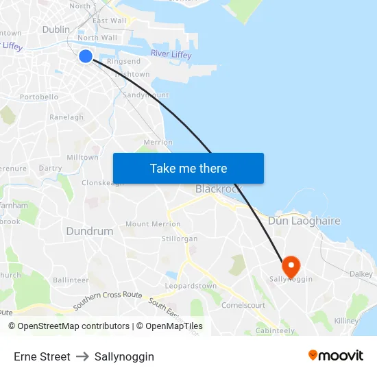 Erne Street to Sallynoggin map
