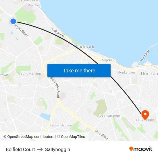 Belfield Court to Sallynoggin map