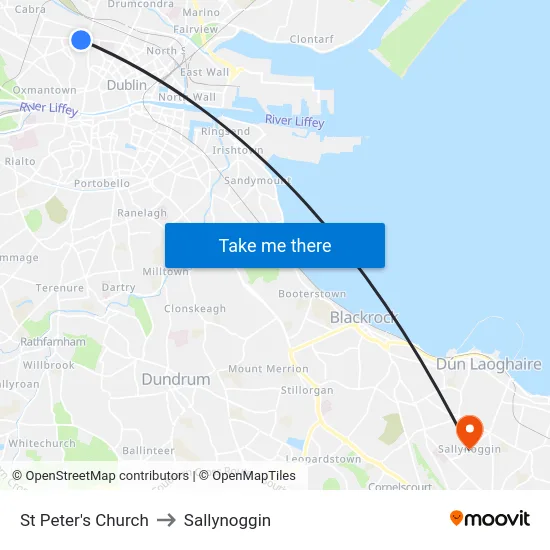 St Peter's Church to Sallynoggin map