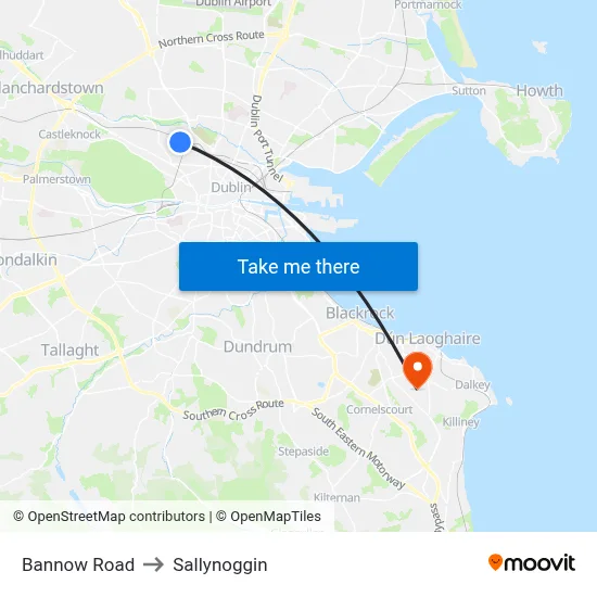 Bannow Road to Sallynoggin map