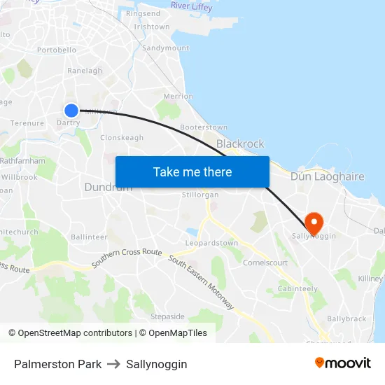 Palmerston Park to Sallynoggin map