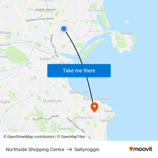 Northside Shopping Centre to Sallynoggin map