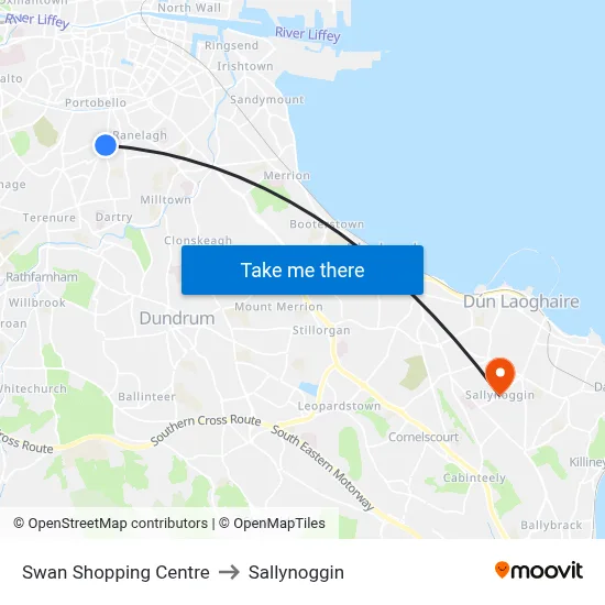 Swan Shopping Centre to Sallynoggin map