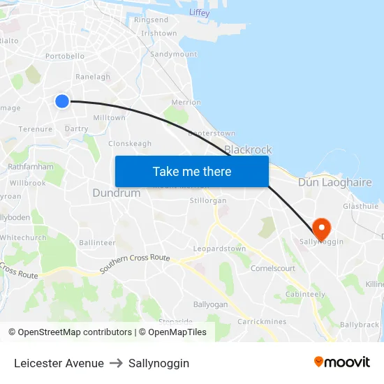 Leicester Avenue to Sallynoggin map