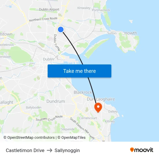 Castletimon Drive to Sallynoggin map