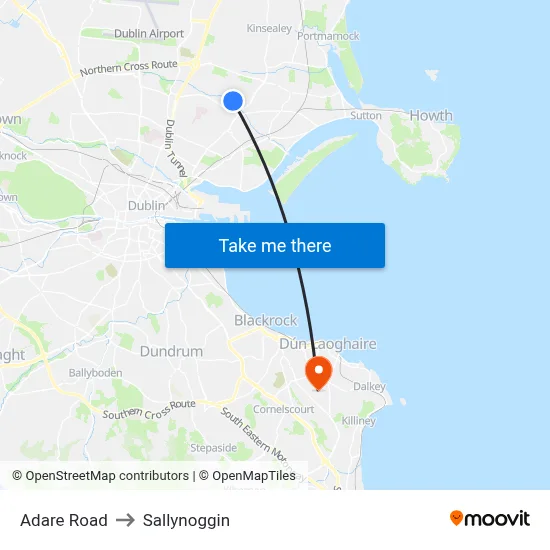Adare Road to Sallynoggin map