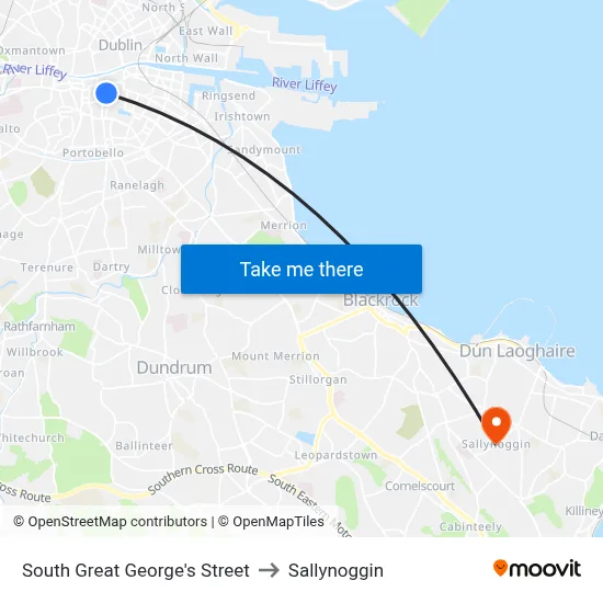 South Great George's Street to Sallynoggin map
