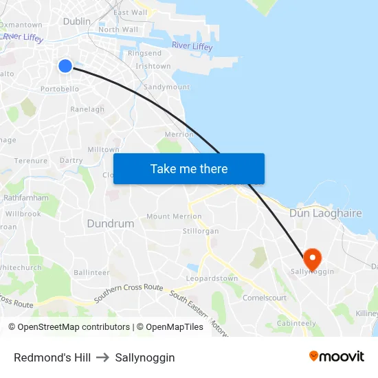 Redmond's Hill to Sallynoggin map