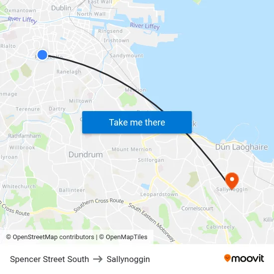 Spencer Street South to Sallynoggin map
