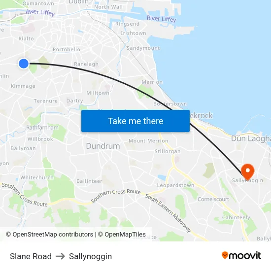 Slane Road to Sallynoggin map