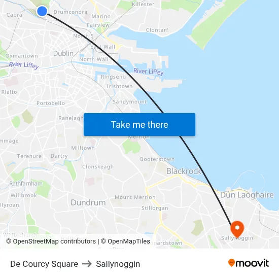 De Courcy Square to Sallynoggin map