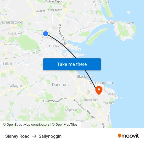 Slaney Road to Sallynoggin map