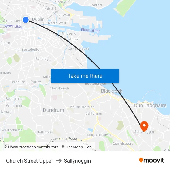 Church Street Upper to Sallynoggin map