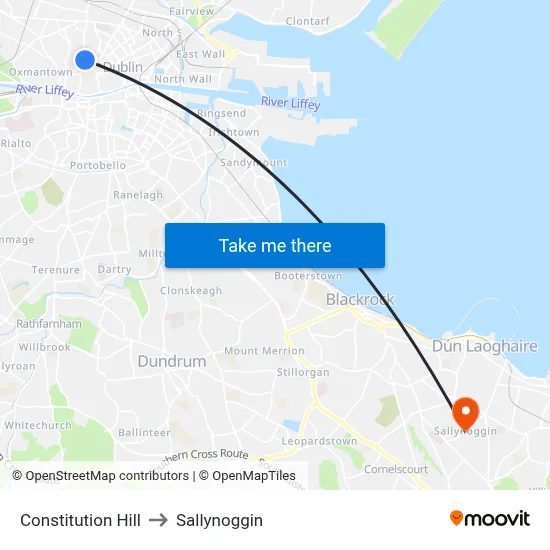Constitution Hill to Sallynoggin map