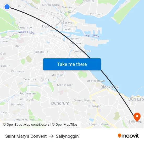 Saint Mary's Convent to Sallynoggin map