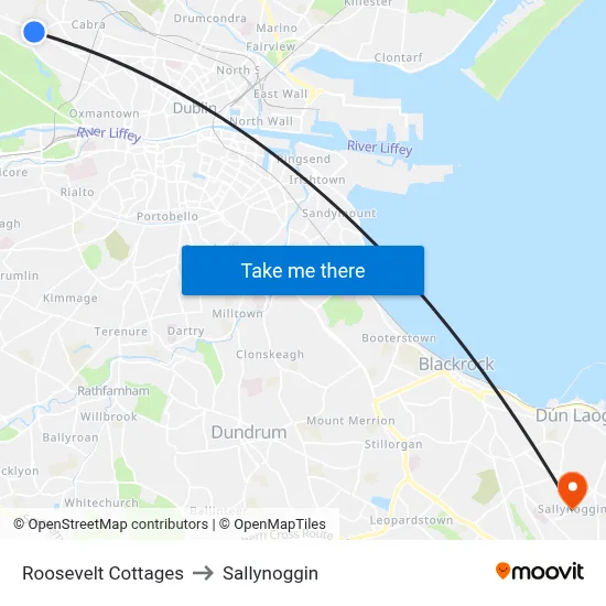 Roosevelt Cottages to Sallynoggin map