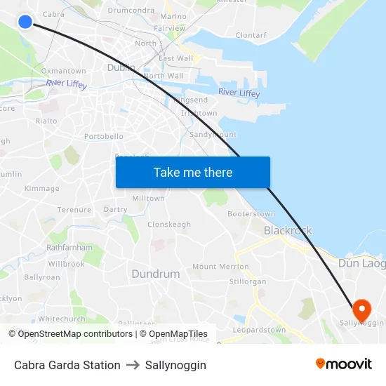 Cabra Garda Station to Sallynoggin map