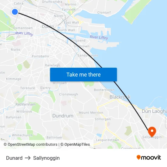 Dunard to Sallynoggin map