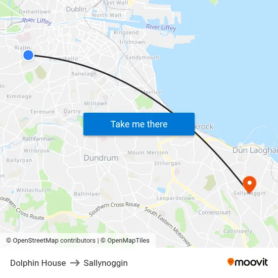 Dolphin House to Sallynoggin map