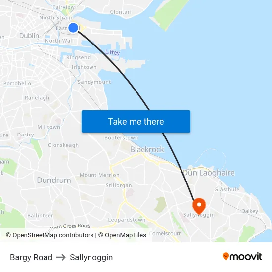 Bargy Road to Sallynoggin map