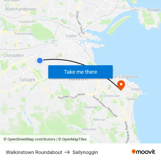 Walkinstown Roundabout to Sallynoggin map