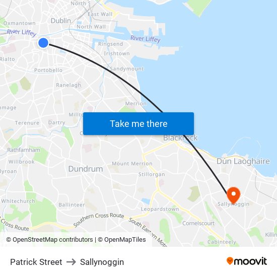 Patrick Street to Sallynoggin map