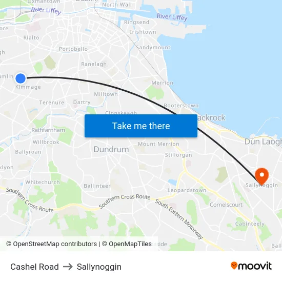 Cashel Road to Sallynoggin map
