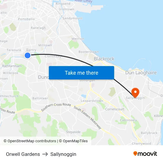 Orwell Gardens to Sallynoggin map