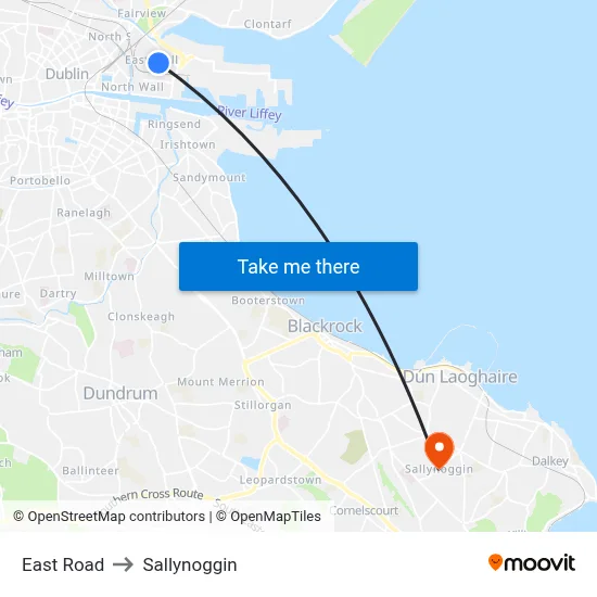 East Road to Sallynoggin map