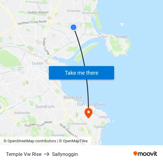 Temple Vw Rise to Sallynoggin map