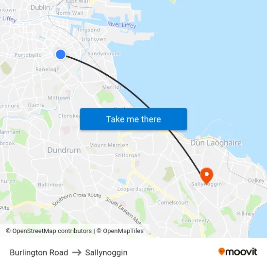 Burlington Road to Sallynoggin map