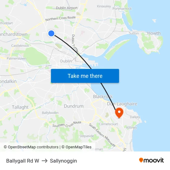 Ballygall Rd W to Sallynoggin map