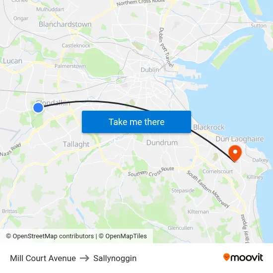 Mill Court Avenue to Sallynoggin map