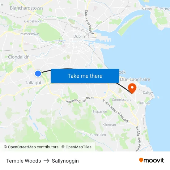 Temple Woods to Sallynoggin map