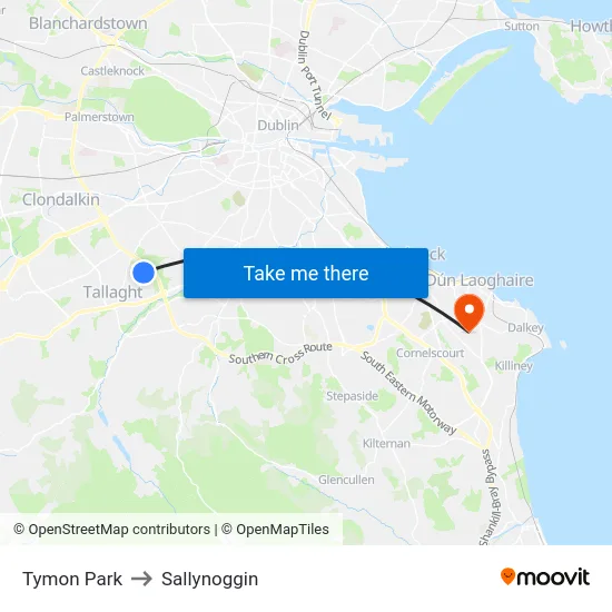 Tymon Park to Sallynoggin map