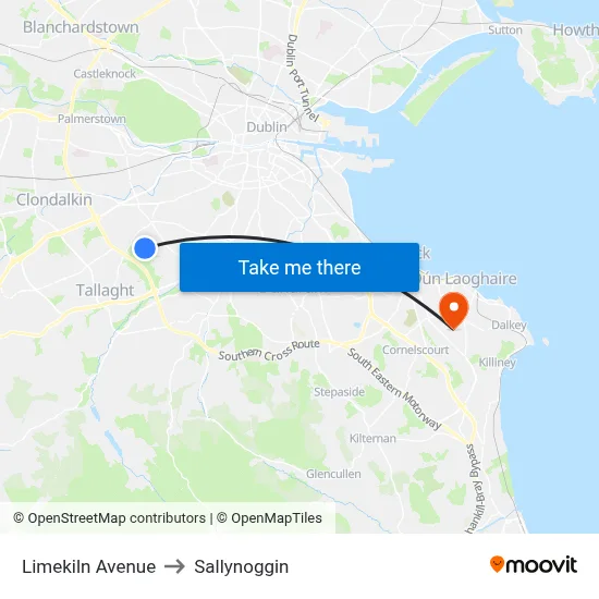 Limekiln Avenue to Sallynoggin map