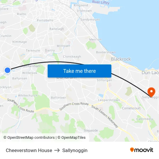 Cheeverstown House to Sallynoggin map