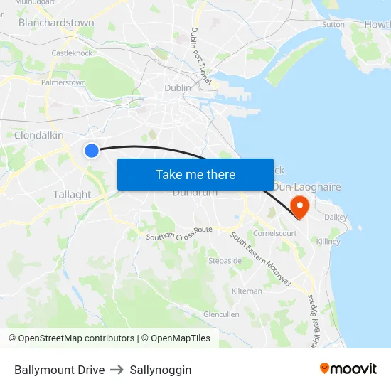 Ballymount Drive to Sallynoggin map