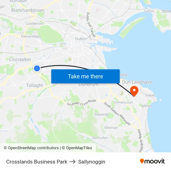 Crosslands Business Park to Sallynoggin map