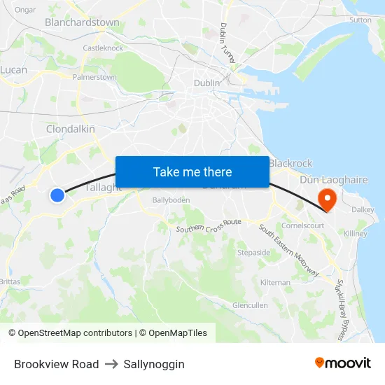 Brookview Road to Sallynoggin map