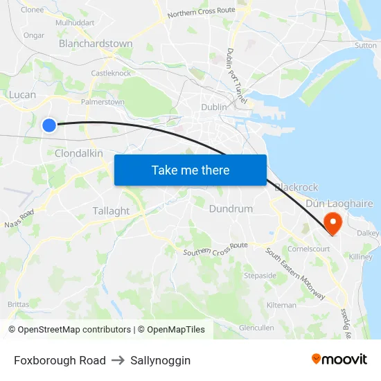 Foxborough Road to Sallynoggin map