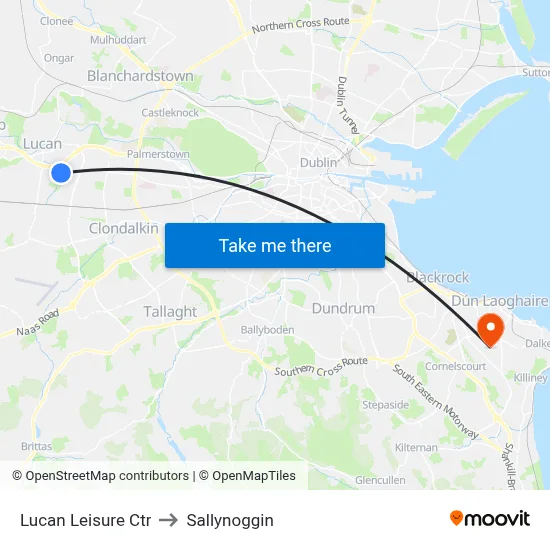 Lucan Leisure Ctr to Sallynoggin map