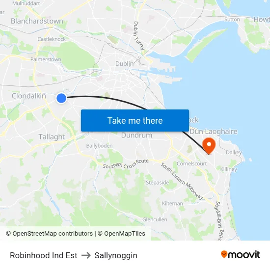 Robinhood Ind Est to Sallynoggin map