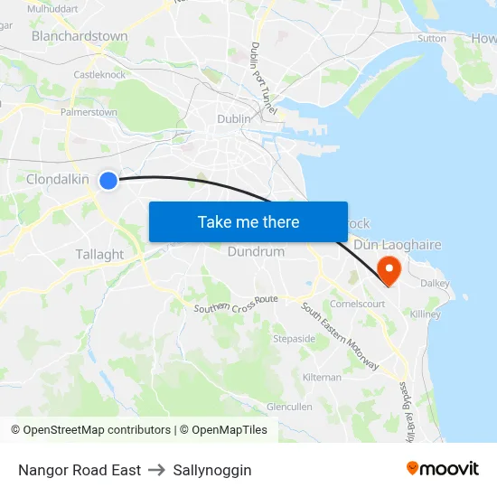 Nangor Road East to Sallynoggin map