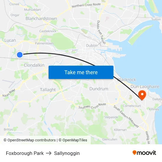 Foxborough Park to Sallynoggin map