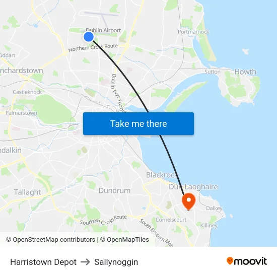 Harristown Depot to Sallynoggin map
