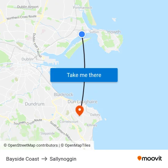 Bayside Coast to Sallynoggin map